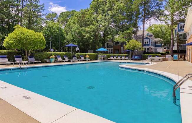 A large swimming pool at Crestline Cary, Cary North Carolina