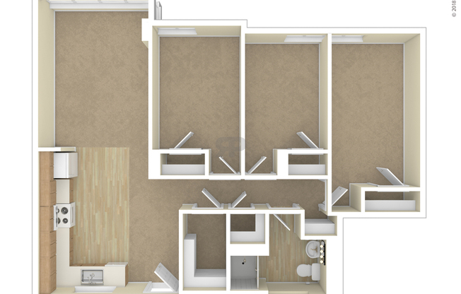 3 beds, 1 bath, 944 sqft, $3,265