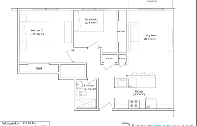 2 beds, 1 bath, 772 sqft, $2,539, Unit 17