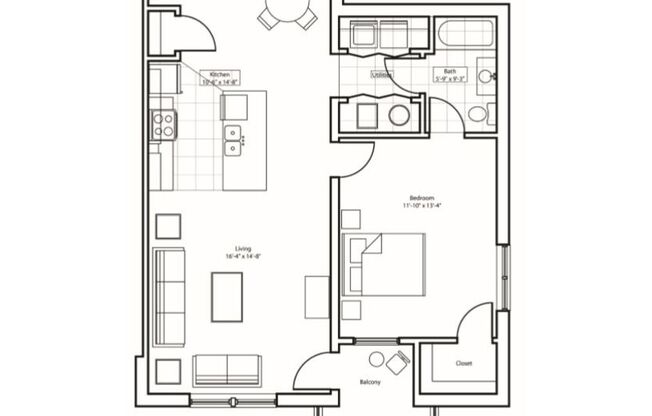 1 bed, 1 bath, 982 sqft, $1,559