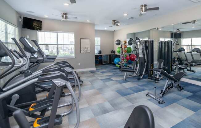 the gym with cardio equipment