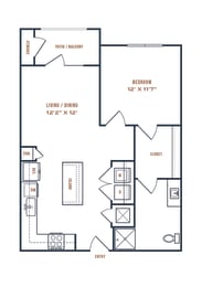 1 bed, 1 bath, 770 sqft, $1,403