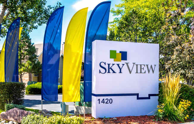 the sign for sky view at the campus of sky view medical center at Skyview Apartments, Westminster, 80234 