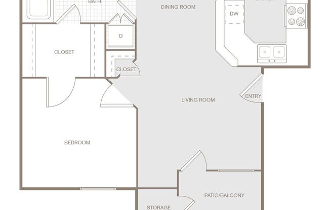 1 bed, 1 bath, 625 sqft, $1,230