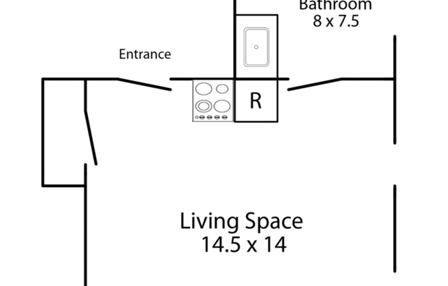 Studio, 1 bath, $850