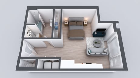 Studio, 1 bath, 517 sqft, $1,405