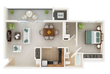 1 bed, 1 bath, 822 sqft, $1,599