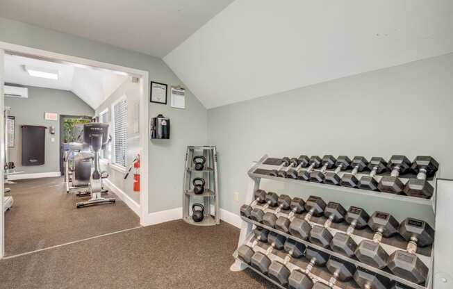 Free Weights In Gym at The Meadows, Chelmsford, Massachusetts