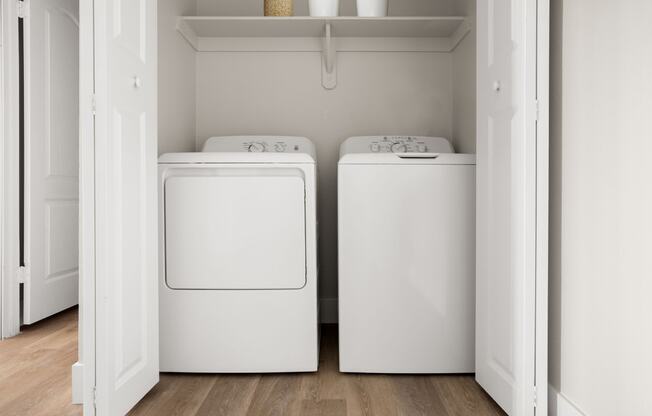 a washer and dryer in a laundry room