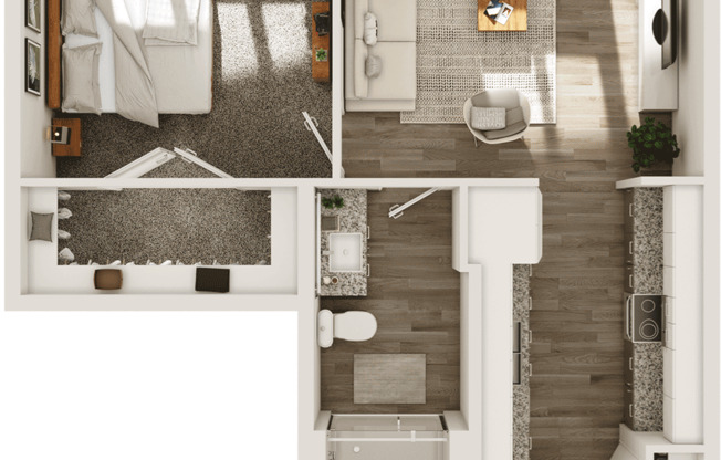 1 bed, 1 bath, 743 sqft, $1,405, Unit 442