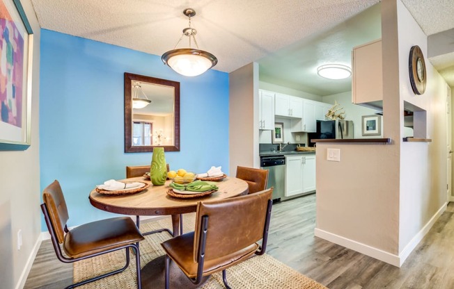 The Alexandar Apartments Model Dining Room and Kitchen