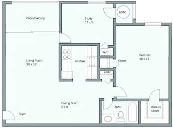 1 bed, 1 bath, 820 sqft, $1,783