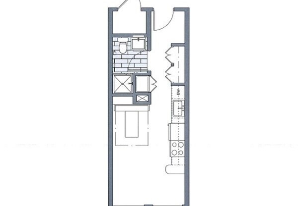 Studio, 1 bath, 370 sqft, $2,995, Unit 603