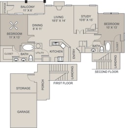 3 beds, 2 baths, 1,291 sqft, $1,965