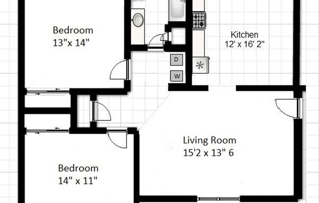 2 beds, 1 bath, 903 sqft, $1,290, Unit I-11