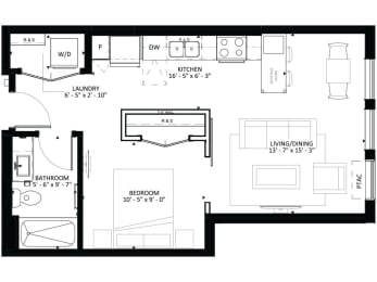 Studio, 1 bath, 554 sqft, $1,298