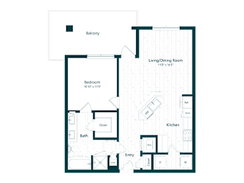1 bed, 1 bath, 817 sqft, $2,000