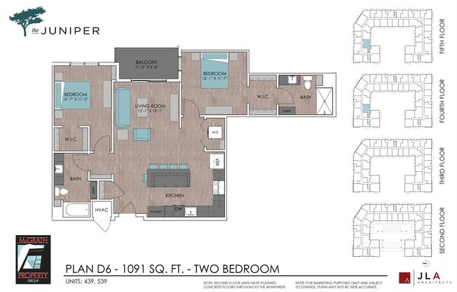 2 beds, 2 baths, 1,091 sqft, $2,270, Unit 439