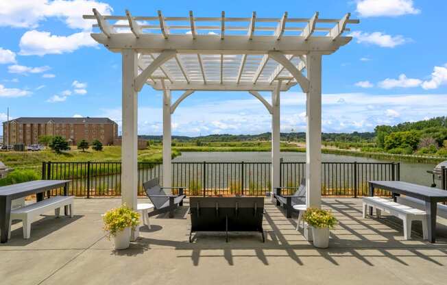 Patio with White Pergola