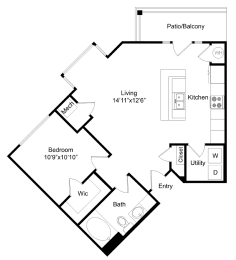 1 bed, 1 bath, 723 sqft, $1,731