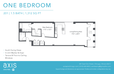 1 bed, 1 bath, $3,020