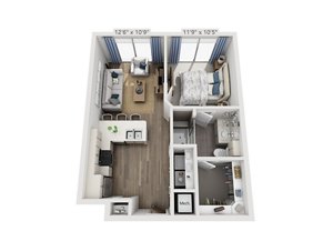 1 bed, 1 bath, 598 sqft, $1,875