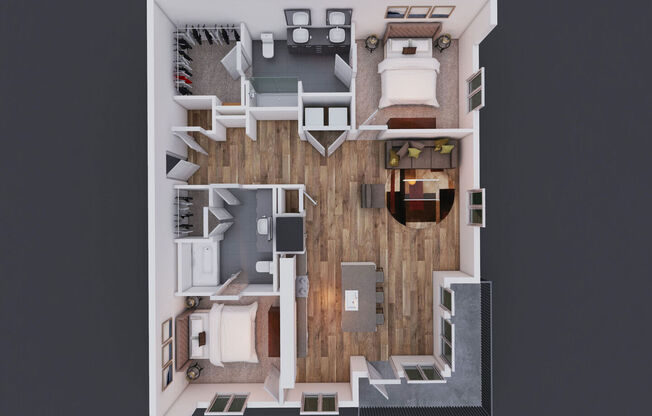 2 beds, 2 baths, 1,214 sqft, $1,710