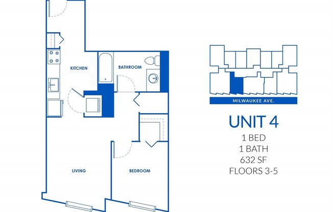 1 bed, 1 bath, 626 sqft, $2,399, Unit 504