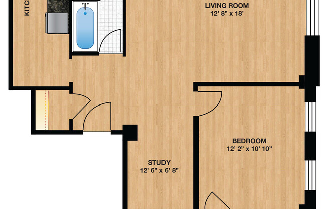 1 bed, 1 bath, 758 sqft, $3,400, Unit W310