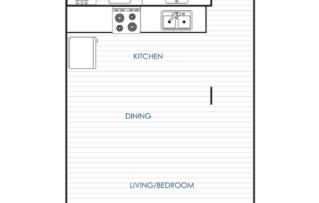 Studio, 1 bath, 380 sqft, $1,685