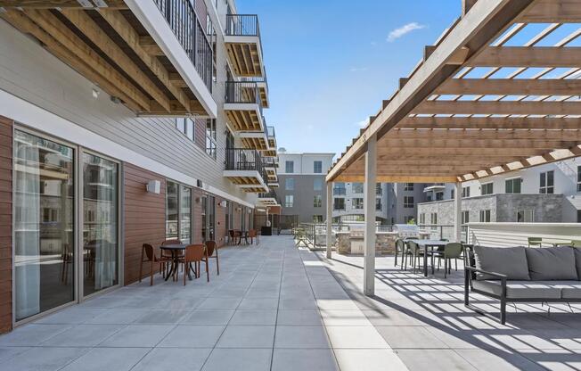 At Modera Newton, select apartment homes feature private balconies and patios.