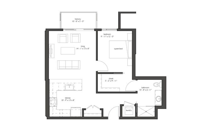 1 bed, 1 bath, 744 sqft, $1,501, Unit 316