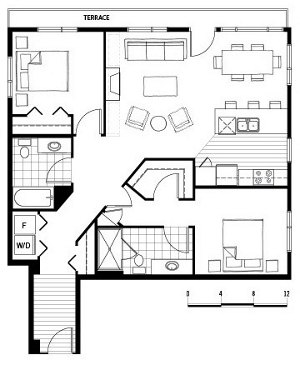 2 beds, 2 baths, 1,023 sqft, $3,376