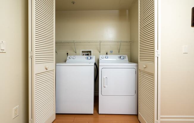 a washer and dryer in