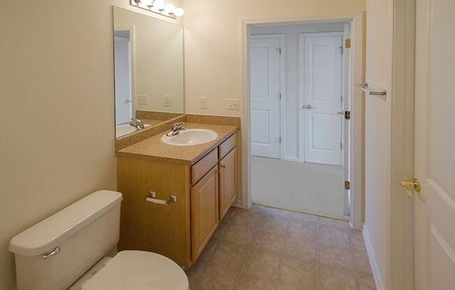 guest bathroom with vanity