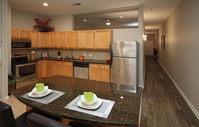Kitchen at The Residences at 668 Apartments, Cleveland OH 44114