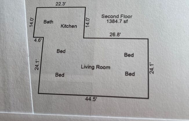 4 beds, 1 bath, $2,700