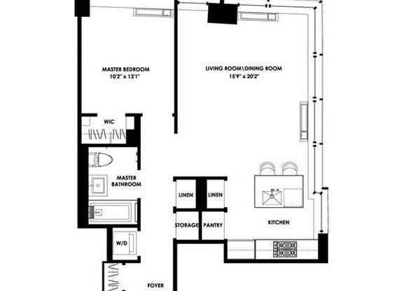 1 bed, 1 bath, $5,500, Unit 15A