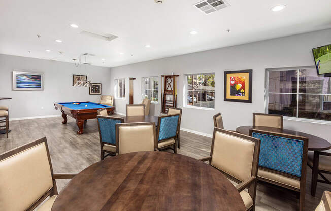 Billiard and Game Room at 55+ FountainGlen Seacliff, California, 92648