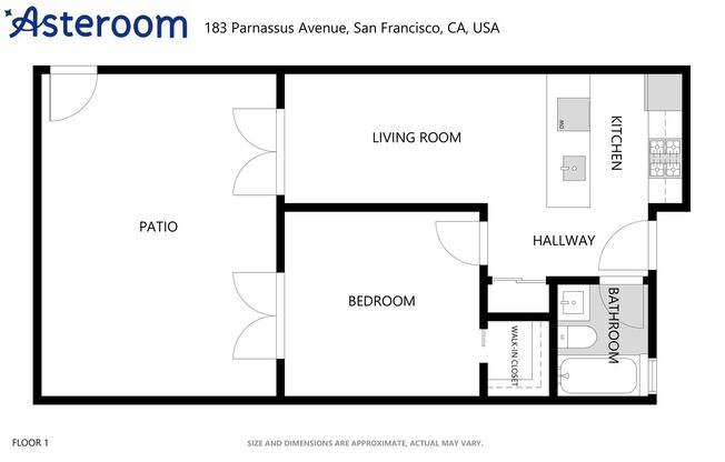 1 bed, 1 bath, $3,200, Unit 7