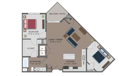 1 bed, 1 bath, 1,010 sqft, $2,215