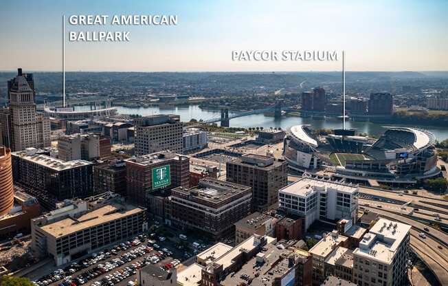 a rendering of the great ballpark in the city