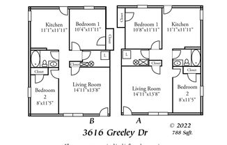 2 beds, 1 bath, $1,125, Unit A