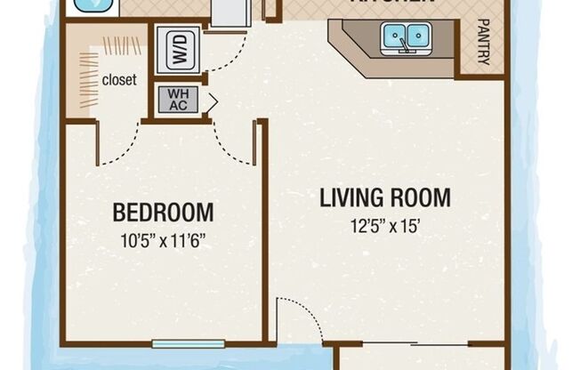 1 bed, 1 bath, 602 sqft, $1,525, Unit 1202