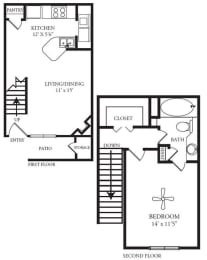 1 bed, 1 bath, 780 sqft, $1,287