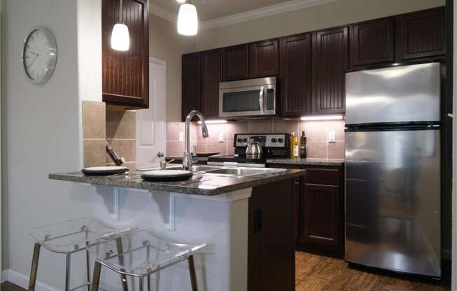 designer kitchen at Park at Magnolia apartments