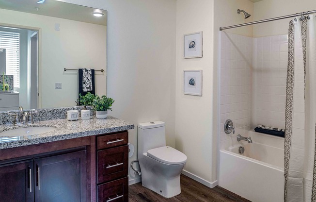 bathroom with shower-tub combo at Turtle Creek apartments