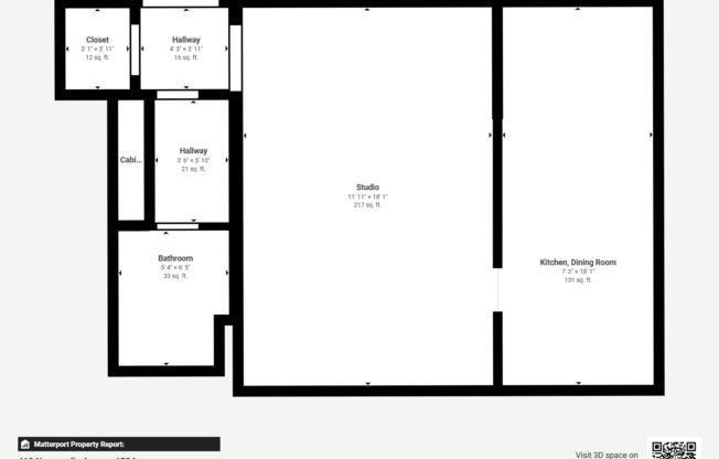 Studio, 1 bath, 480 sqft, $1,495