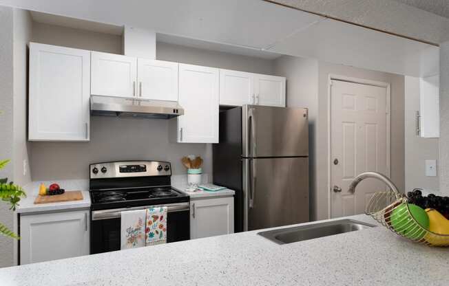 Bayview Apartment Homes Kitchen Island and Stovetop