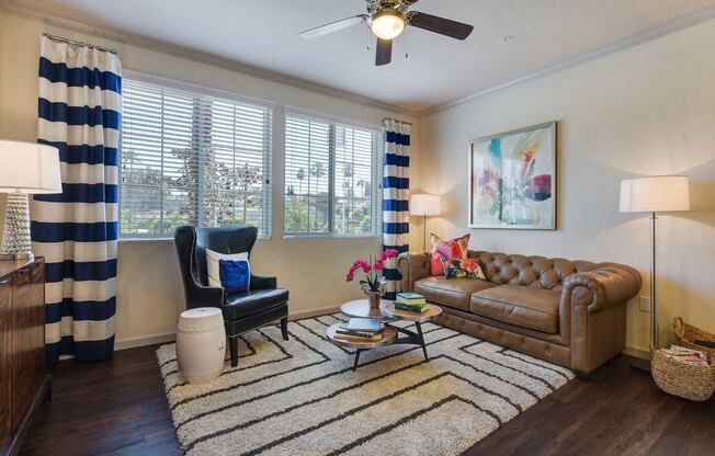 Lighted Ceiling Fans in Living and Master Bedroom, at SETA, La Mesa, 91942